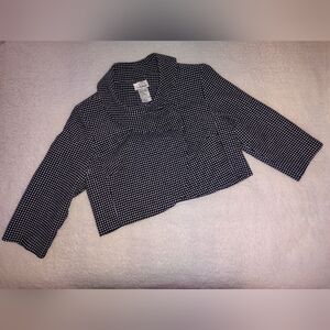 Vtg Retro Fit Polka Dot Cropped Jacket Sz 14